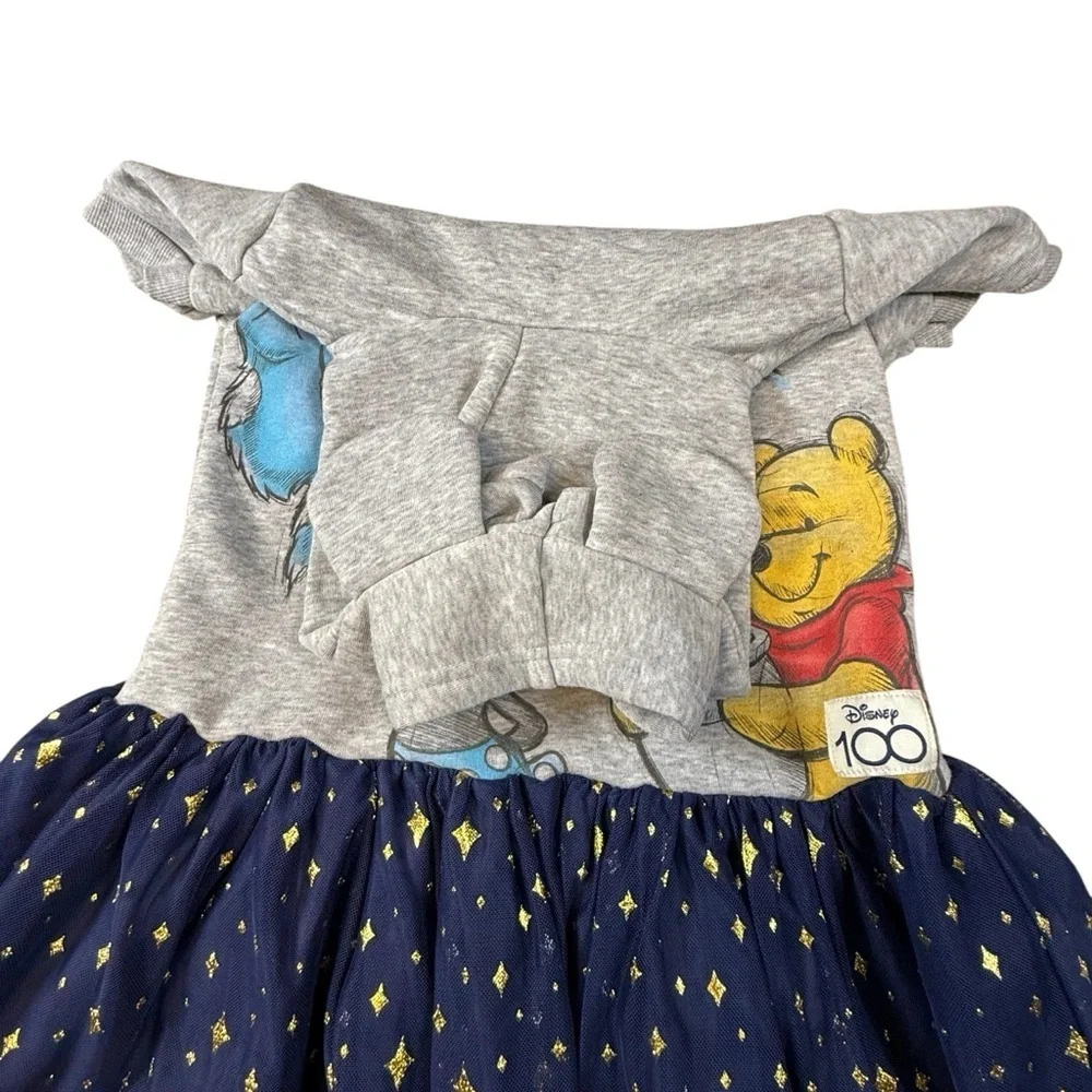 Disney 100 Girls Hooded Dress with Blue Tulle Skirt Size M (7/8)